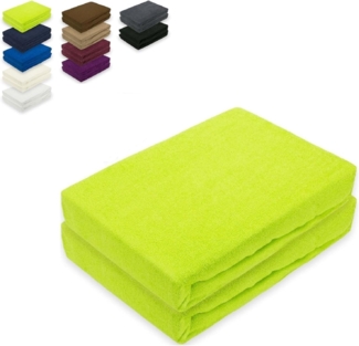 Doppelpack Frottee Spannbettlaken 90 - 100 x 200 cm Apfelgrün