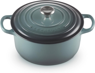 Le Creuset Signature Gusseisen-Bräter mit Deckel, Ø 22 cm, Rund, Für alle Herdarten und Induktion geeignet, Volumen: 3,3 l, 3,932 kg, Ocean, 21177223602430