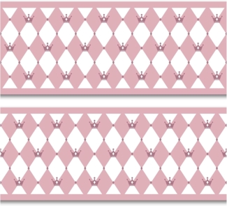 yabaduu Bordüre 15x200 cm Kinderzimmer Babyzimmer Dekor Aufkleber Wandbordüre selbstklebend Wandtattoo Kinder Mädchen Junge Y033-7 (Prinzessin)