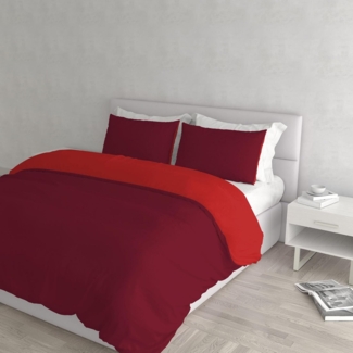 Italian Bed Linen Natural Color Doubleface Bettbezug, 100% Baumwolle, avio/Rauch, Doppelte