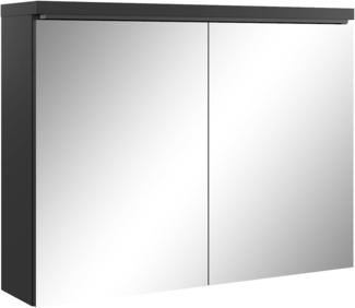 Badplaats B. V. Spiegelschrank Paso 80cm Schwarz - Schrank Spiegelschrank Spiegel Badezimmer Badmöbel Set Hängeschrank