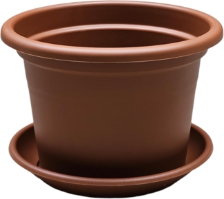 4er Set Pflanzgefäße 15cm Terrakotta mit Untersetzer aus Kunststoff
