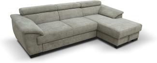DOMO. collection David Sofa, Ecksofa mit Rückenfunktion, Eckcouch mit Schlaffunktion und Bettkasten (Staufach), 272x166 cm Funtkionssofa mit Federkern in beige-braun
