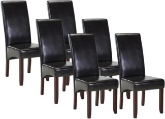Vente-unique - Stuhl 6er-Set - Kunstleder - Braun - ROVIGO