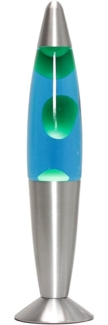 Licht-Erlebnisse Lavalampe TIMMY, Warmweiß, Retro Tischlampe Grün Blau 36 cm klein Tischleuchte