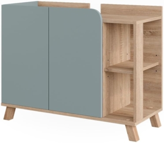 Waschbeckenunterschrank Karen Sonoma/Blau 80 x 65 cm mit 2 Türen Vicco