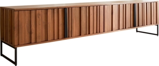 Lowboard Sivela 200 cm Mango Braun Metall Schwarz 4 Türen