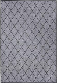 In- & Outdoor Wendeteppich Malaga Schwarz Silber - 120x170x0,5cm