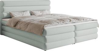 Selsey ALEGRE - Boxspringbett mit Bettkasten, Hellgrau, 160x200 cm