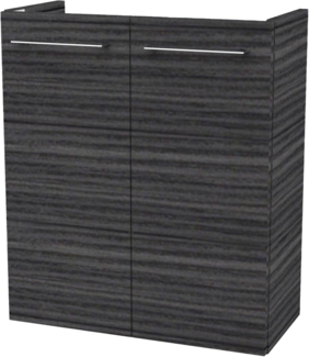 Fackelmann SBC B. PERFEKT Waschbeckenunterschrank 55 cm, Anthrazit Holzoptik, 2 Türen