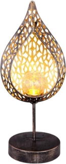 LED Solarleuchte, Feuer-Effekt, Tropfen-Optik, crackle, gold