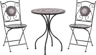 Bistro Set CARIATI Metall Schwarz