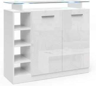 Vicco Kommode Asti 2 Türen Highboard LED Beleuchtung Glasablage Anrichte Schrank