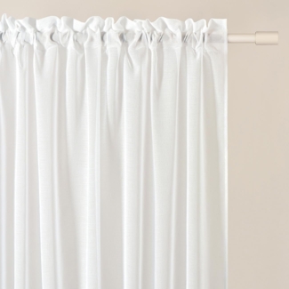 ROOM99 Gardine mit Kräuselband Novelia 350x250 cm Breite x Höhe Wohnzimmer Transparent modern Vorhang Schal Wohnzimmer Schlafzimmer für Schinensystem Weiß glatt, 1 Stück