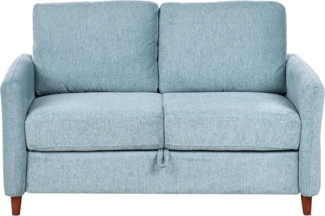 Sofa MARE Stoff Blau mit Stauraum 2-Sitzer