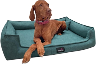 GUSTAV Orthopädisches Hundebett - 110x90cm, 38 Petrol