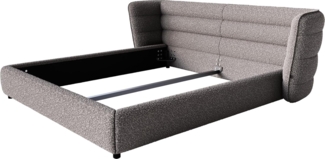 Polsterbettgestell Simea 180x200 cm Bouclé Silbergrau