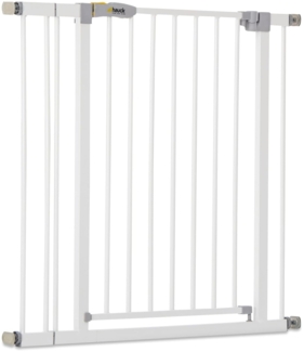 Hauck Open N Stop KD Treppengitter, inkl. 9cm Verlängerung 84-89 cm,ohne Bohren, kompatibel mit Verlängerungen von 9 cm und 21 cm und Y-Spindel, beidseitig schwenkbar, Metall, weiß