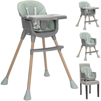Lorelli Kinderhochstuhl Vanilla 3 in 1 Kinderstuhl, Tablett, Fußstütze, Gurt grün