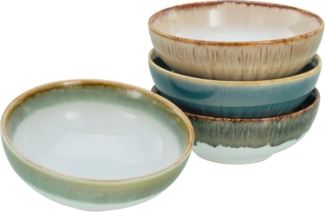 CreaTable Schale Cascade, Smoothie Bowl 16 cm 4-tlg, Steinzeug, (Set, 4-tlg), Rekativglasur, Healthy Food