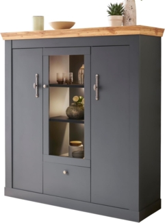 Highboard Ribera in grau und Eiche Wotan Landhaus 141 x 146 cm