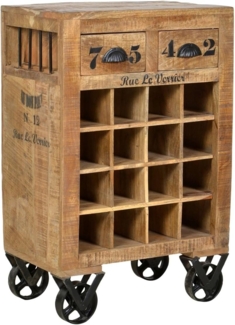 Sit Möbel Rustic Wein-Kommode natur antik mit antikschwarzen Beschlägen