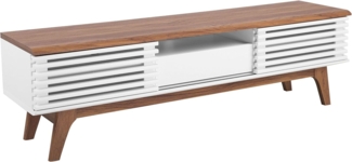 TV-Möbel dunkler Holzfarbton / weiß DETROIT