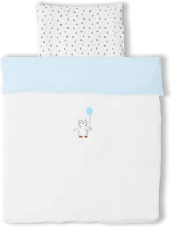 Koru Kids Kinderbettwäsche Pinguin, mit gesticktem Motiv - 100% Baumwolle