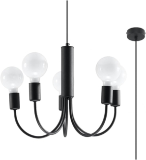 Pendelleuchte, Schwarz, Stahl, 46 cm