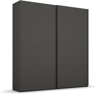 Rauch Möbel Beluga Schwebetürenschrank Schrank Kleiderschrank Graphit, Schwarz, 2-türig, Inklusive 2 Kleiderstangen, 2 Einlegeböden, BxHxT 180x236x69 cm