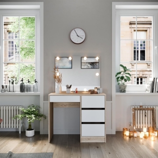 Schminktisch Sherry Sonoma 90 cm mit LED Beleuchtung Vicco