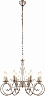 Lindby Kronleuchter Marnia, Metall, Bronze IP20, 8 x 40 W