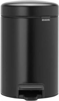 Brabantia 'NewIcon' Treteimer, Matt Black, 3 Liter