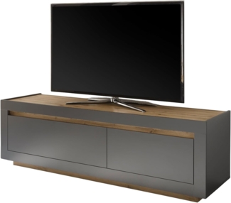 TV-Lowboard Rooky in anthrazit und Eiche Wotan 180 cm