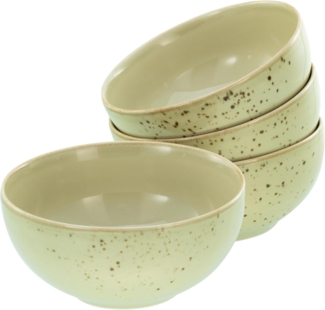 CreaTable Schale Nature Collection, Buddha Bowl 4-tlg, Steinzeug, (Set, 4-tlg), Handwerklicher Look, Vintage, Höhe 7,5 cm