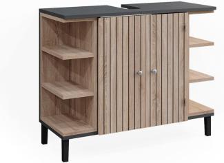 Vicco Waschtischunterschrank Aquis 79,6 x 64 cm, Sonoma Anthrazit, Badezimmer