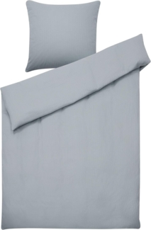 Bettwäsche-Set Streifenmuster AVONDALE 135x200 cm Baumwoll-Satin Grau
