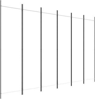 6-tlg. Paravent Weiß 300x200 cm Stoff