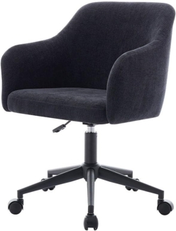 Vente-unique - Bürostuhl höhenverstellbar - Strukturstoff - Schwarz - MATOMI