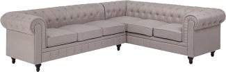 Ecksofa Polsterbezug beige linksseitig CHESTERFIELD