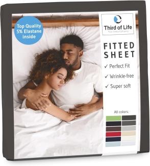 Spannbettlaken Baumwolle & Lycra Anthrazit 70x140 cm