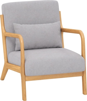 HOMCOM Relaxsessel mit Armlehne, Lendenkissen (Polstersessel, 1-St, Loungesessel), für Schlafzimmer, Wohnzimmer, Grau