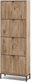 Schuhkipper Eliza Viking Oak 60 x 168 cm mit 4 Klappschubladen Vicco