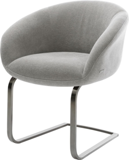 Freischwinger Vinka-Flex mit Armlehnen Strukturstoff Soft Grau Freischwinger flach Graphit Taschenfederkern