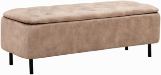 riess-ambiente Polsterbank EN VOGUE 120cm beige/schwarz - Samt, Metallbeine, Stauraum, Zierknöpfe (Einzelartikel, 1-St), gepolsterte Sitzbank - ideal für glamouröse Schlafzimmer & Ankleiden