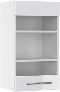 Vicco Küchenschrank Hängeschrank Unterschrank Küchenzeile Hochglanz Fame-Line (Weiß Hochglanz, Hängeglasschrank 40 cm)