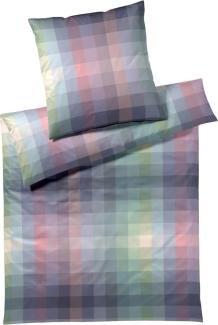 elegante Mako Jersey Bettwäsche Check out lavendel | 155x220 cm + 80x80 cm