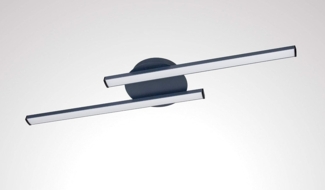 Briloner Leuchten LED Deckenleuchte, 3158B Design LED-Deckenleuchte Serie *STRAIGHT* 2 Flammen - modern & chic in zwei parallel versetzten Leuchtenarmen - Deckenlichtleisten - Deckenlampe - 2x 5 Watt LED Modul, 2x 500 Lumen 3000K warmweiß Anthrazit Sch...