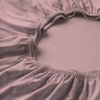 Estella Samt Velours Spannbetttuch 140x200 - 160x200 cm flieder (620)
