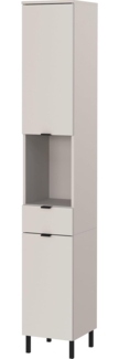 Germania Hochschrank GW-Arcena 1393-572, in Kaschmir, gedämpfte Türen und Schublade, 30 x 190 x 34 cm (BxHxT)